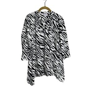 Chico’s Black White Zebra Tunic 1/Medium